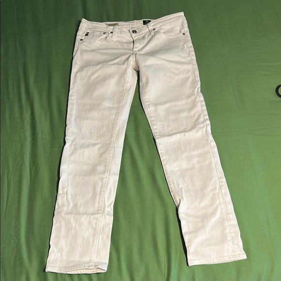 Ag Adriano Goldschmied Denim - Ag Adriano Goldschmied The Stilt White Straight Leg Jeans 29R